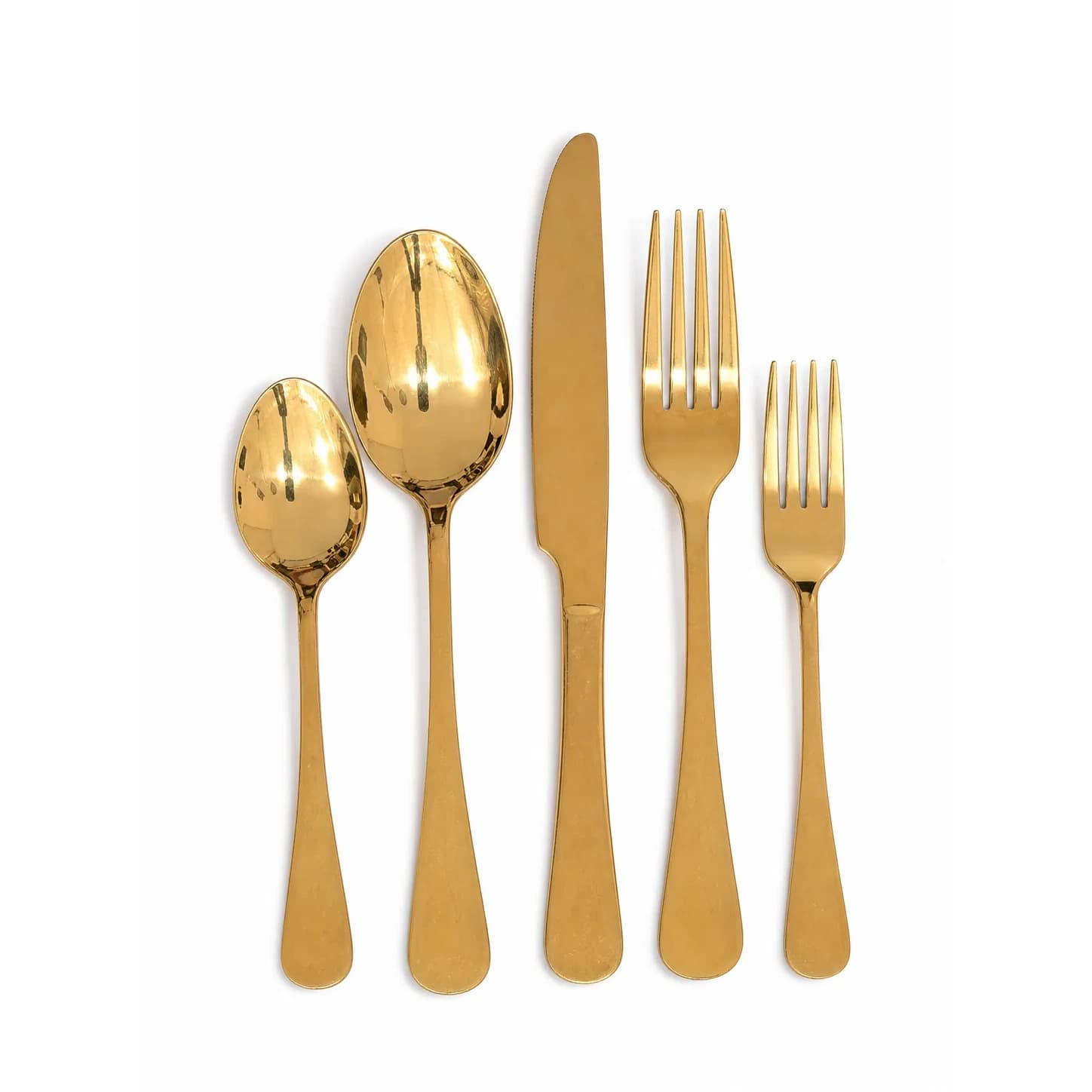Cubiertos Minimal Dorado — Majov Eventos Mazatlán