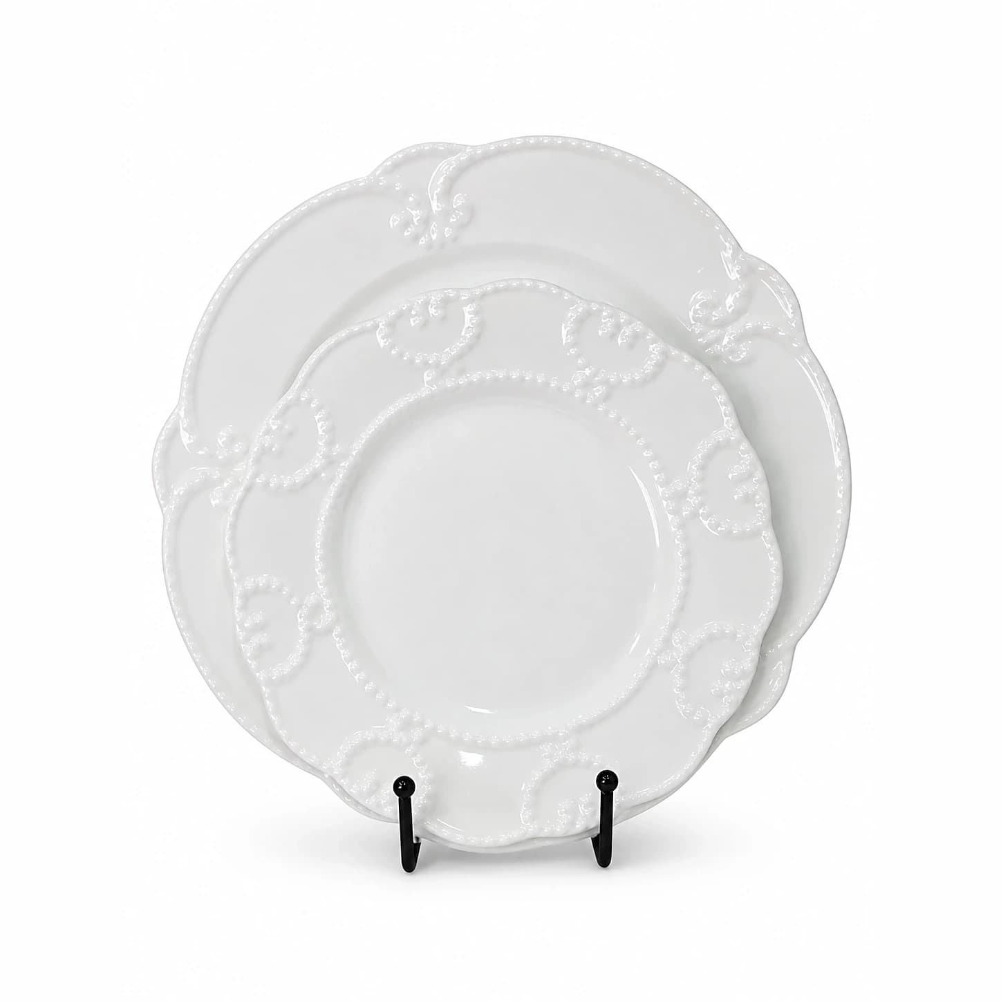 Plato Encaje Blanco — Majov Eventos Mazatlán