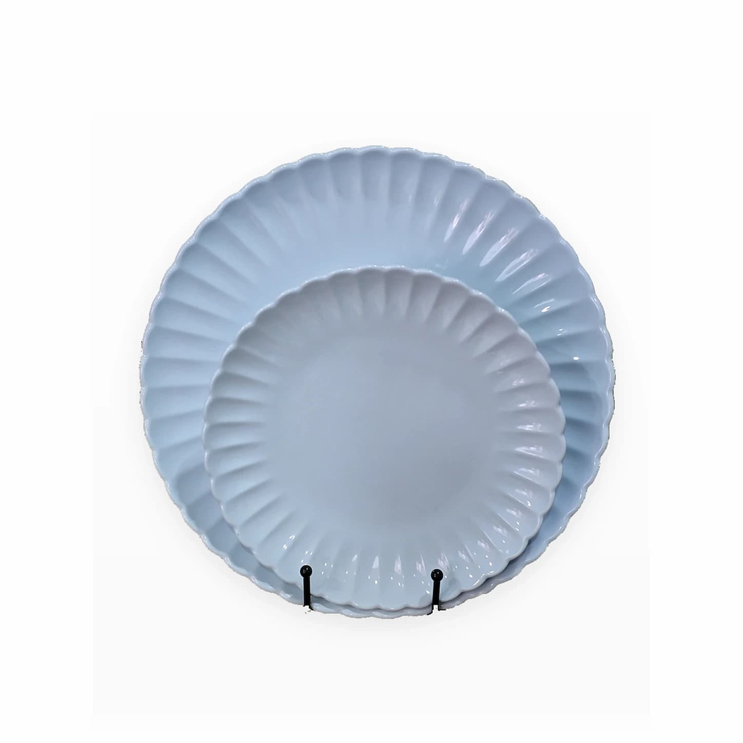 Plato Pétalo Azul Cielo — Majov Eventos Mazatlán