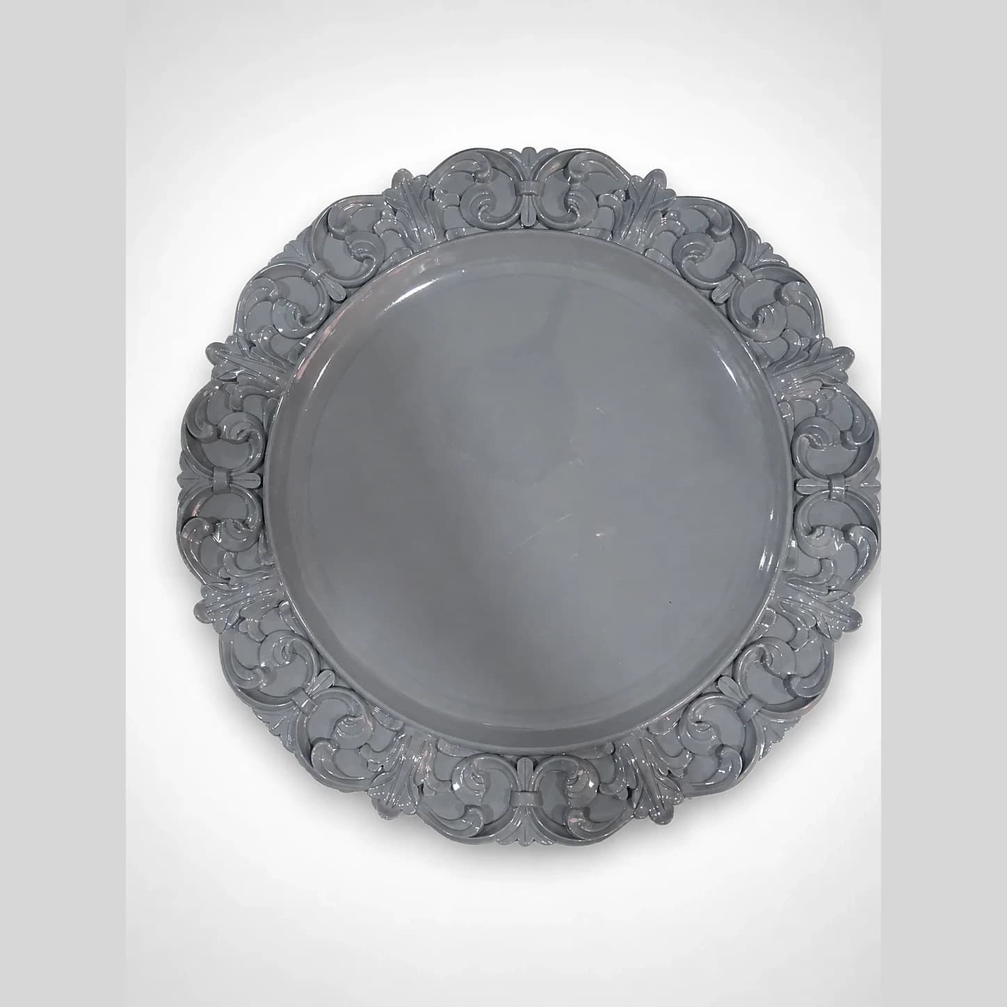 Plato Rococó Gris — Majov Eventos Mazatlán