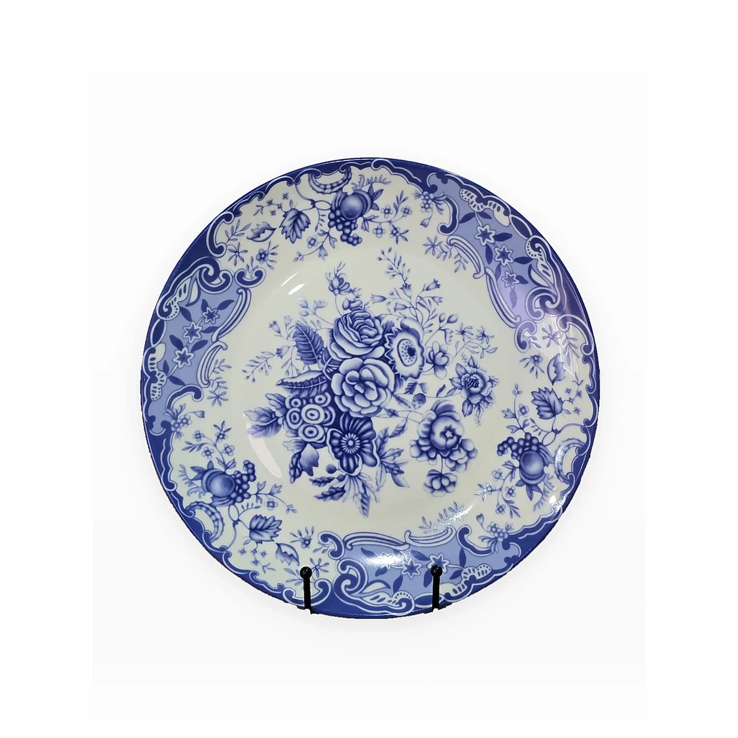 Plato Toile Azul Jardín — Majov Eventos Mazatlán